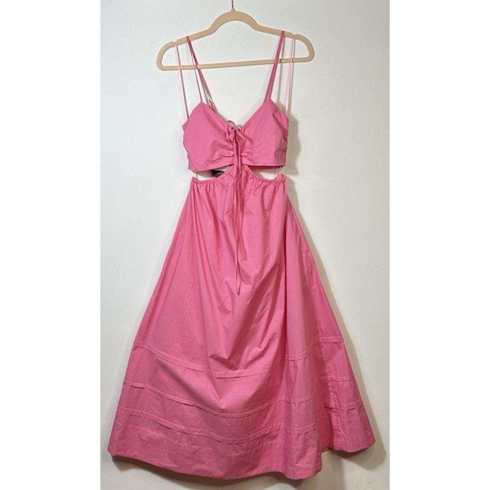 NWT MSRP $395 NICHOLAS Baylee Maxi Dress SZ 0 XS PINK RESORT 100% Cotton Summer - Picture 2 of 14